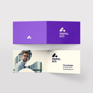 Impression carte de visite pliée