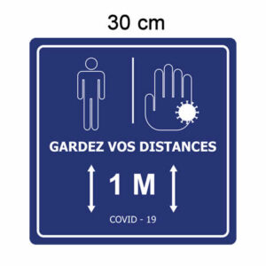 Sticker sol carré de distanciation covid-19