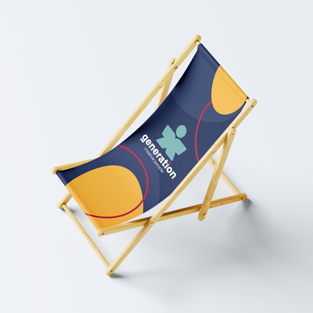 Transat personnalisé – Alliez confort et communication avec un support original et impactant. Impression transat