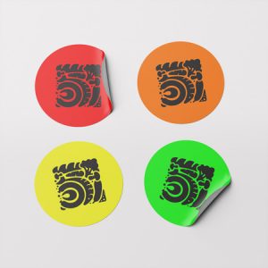 Impression etiquette fluo