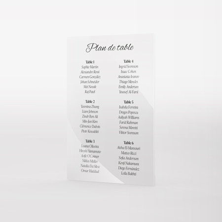 Une organisation parfaite avec un plan de table mariage personnalisé Impression Plan de table mariage