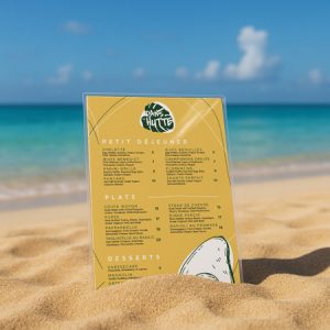 Menu simple plastifié