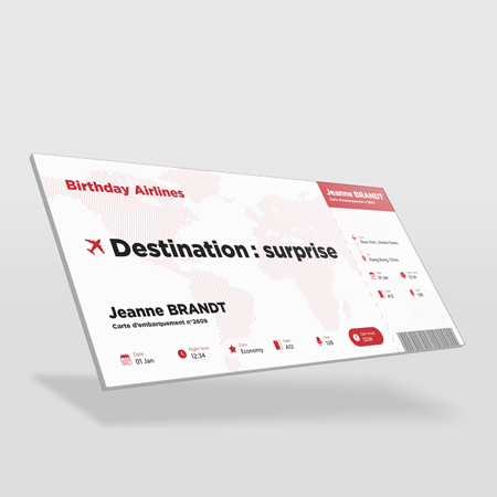 Billet d’avion géant — effet wahou pour vos photos & événements. Billet d'avion géant