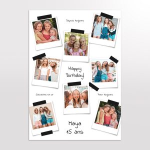 Affiche anniversaire modele polaroide