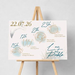 Pancartes mariage "Elle" et "Lui